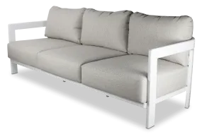 Escape 3 Seater in Arctic White with Latte Check Spun Polyester Cushions