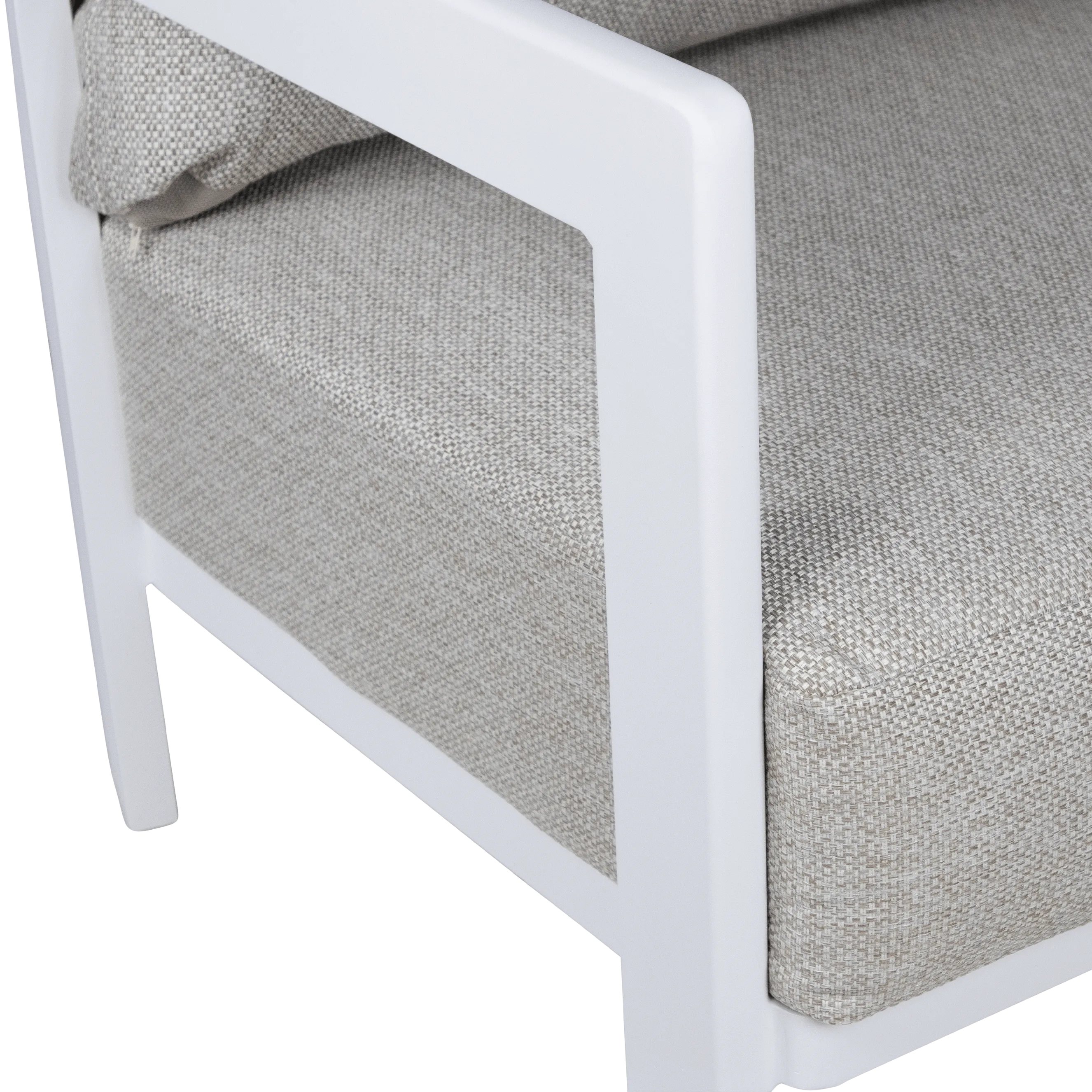 Escape 3 Seater in Arctic White with Latte Check Spun Polyester Cushions