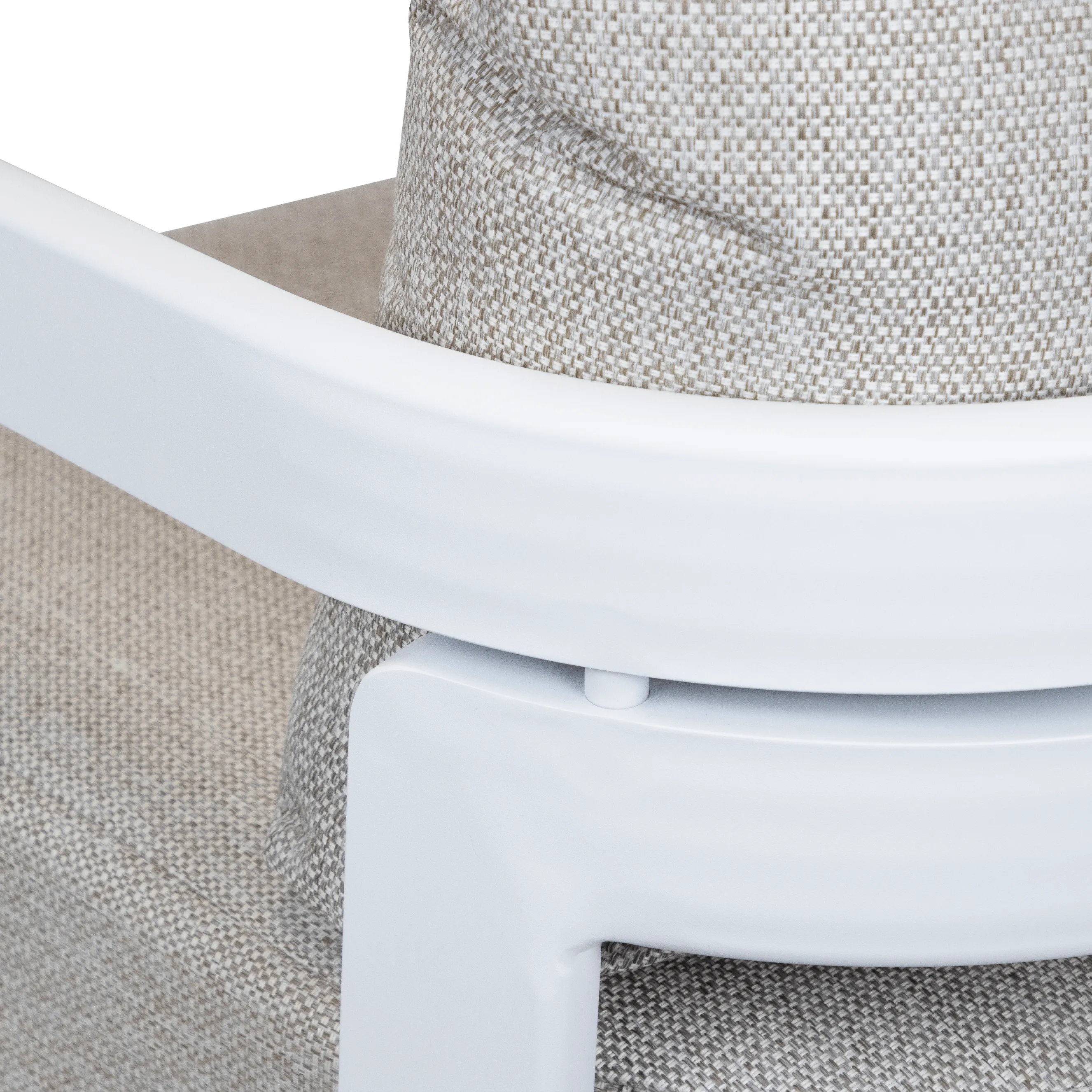 Escape Armchair in Arctic White with Latte Check Spun Polyester Cushions