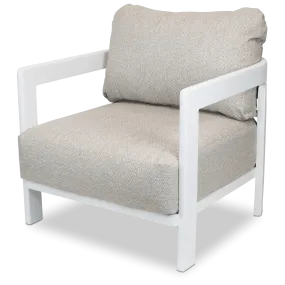 Escape Armchair in Arctic White with Latte Check Spun Polyester Cushions