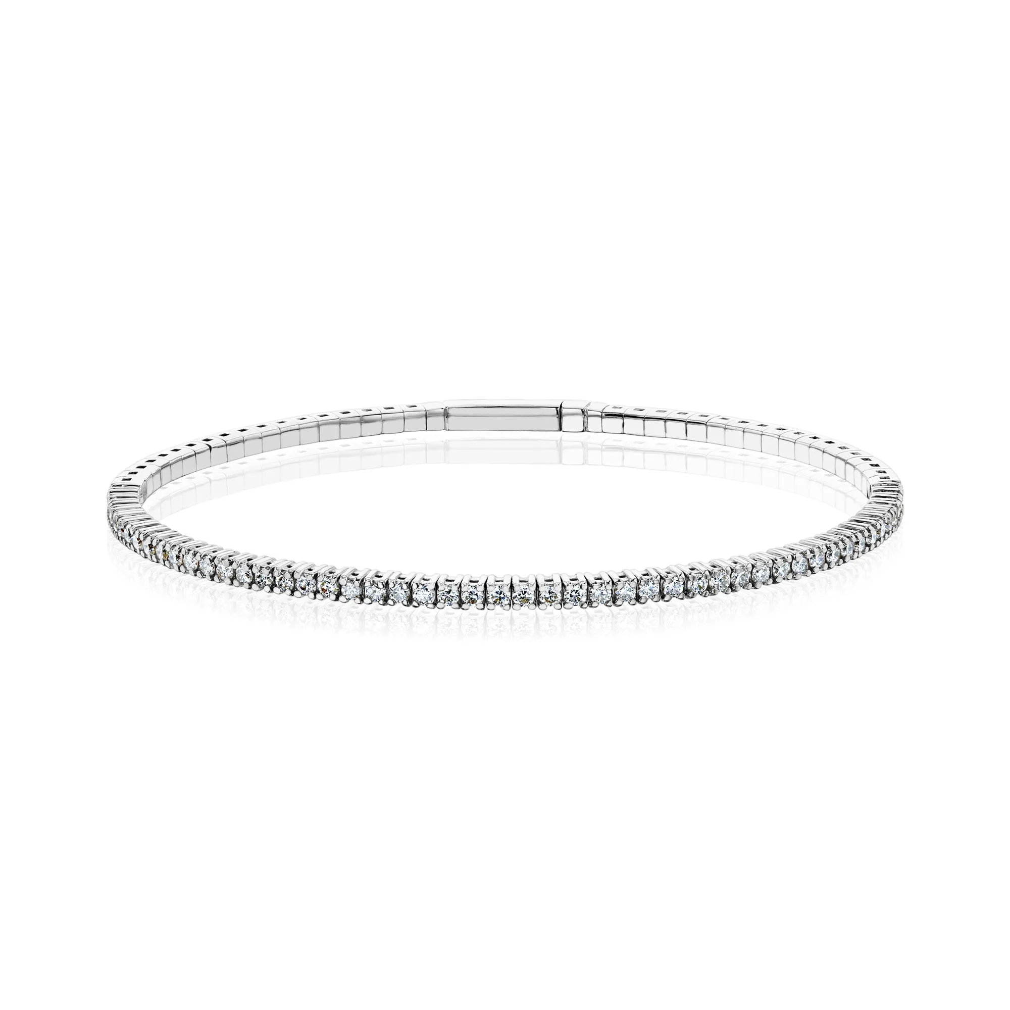 Flexible Diamond Half-Eternity Bangle