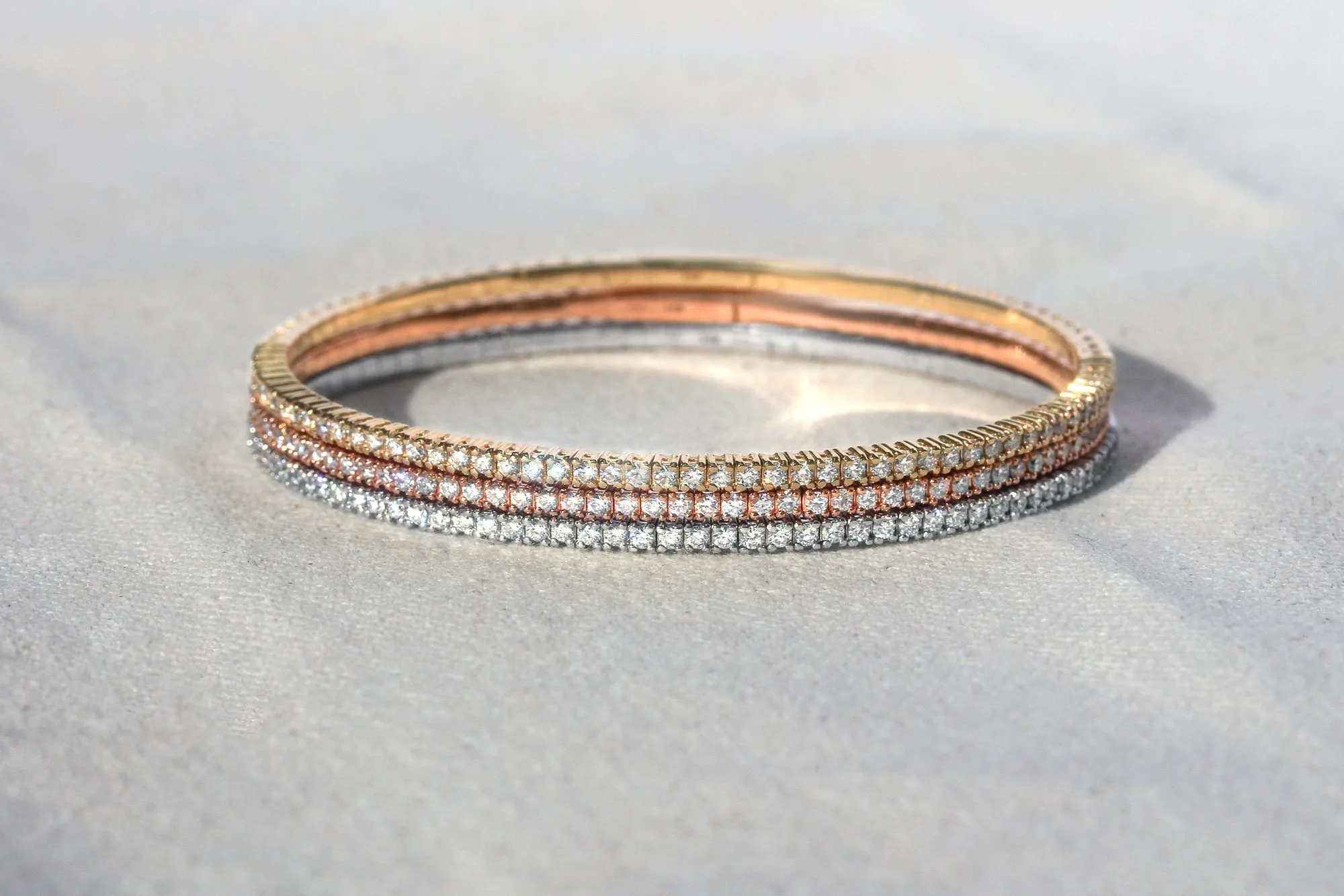 Flexible Diamond Half-Eternity Bangle