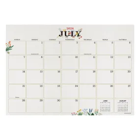 Floral Medium Desk Calendar, July 2024 - June 2025