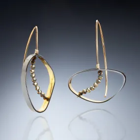 Gold Inside Oval Earrings