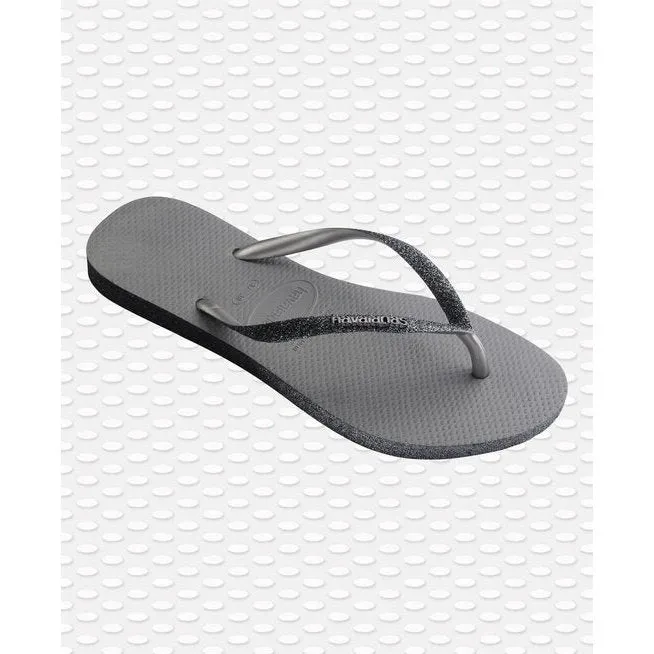 Havaianas Slim Sparkle Flip Flops - Steel Grey