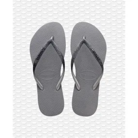 Havaianas Slim Sparkle Flip Flops - Steel Grey