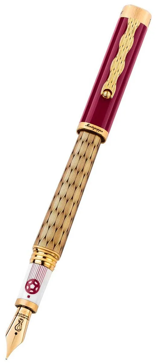 Limited Edition Montegrappa Al Tarikh Yuktab Extra Fine Nib Maroon/Yellow Gold Fountain Pen ISZ4F1IY_Q