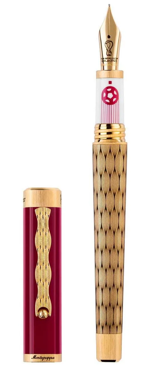 Limited Edition Montegrappa Al Tarikh Yuktab Extra Fine Nib Maroon/Yellow Gold Fountain Pen ISZ4F1IY_Q