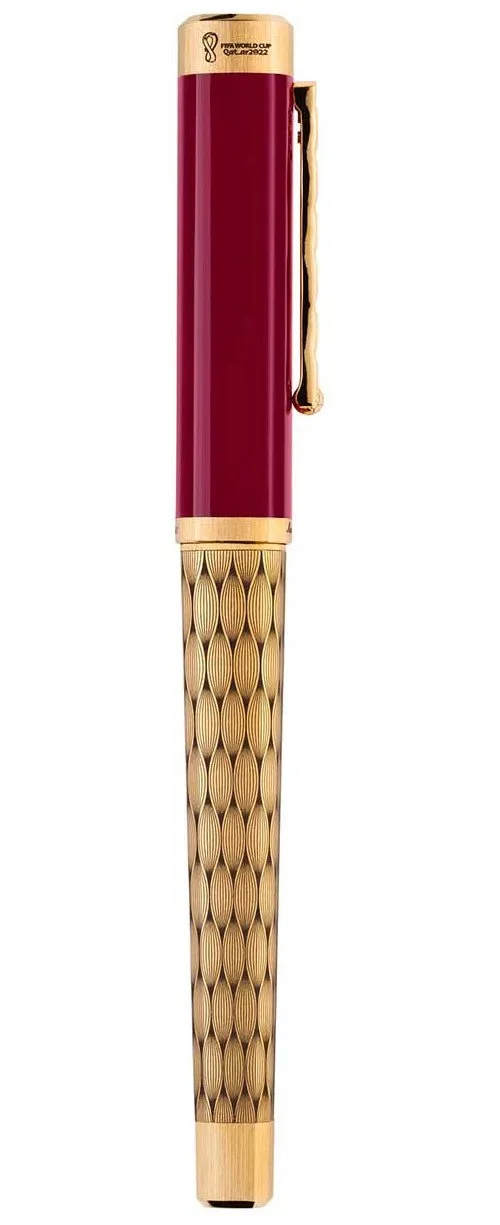 Limited Edition Montegrappa Al Tarikh Yuktab Medium Nib Maroon/Yellow Gold Fountain Pen ISZ4F3IY_Q