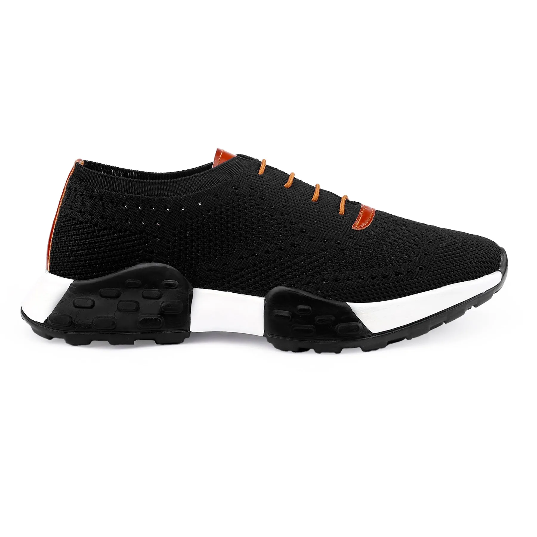 Men's Knitted Upper Casual Brogues Lace-up Running Shoes