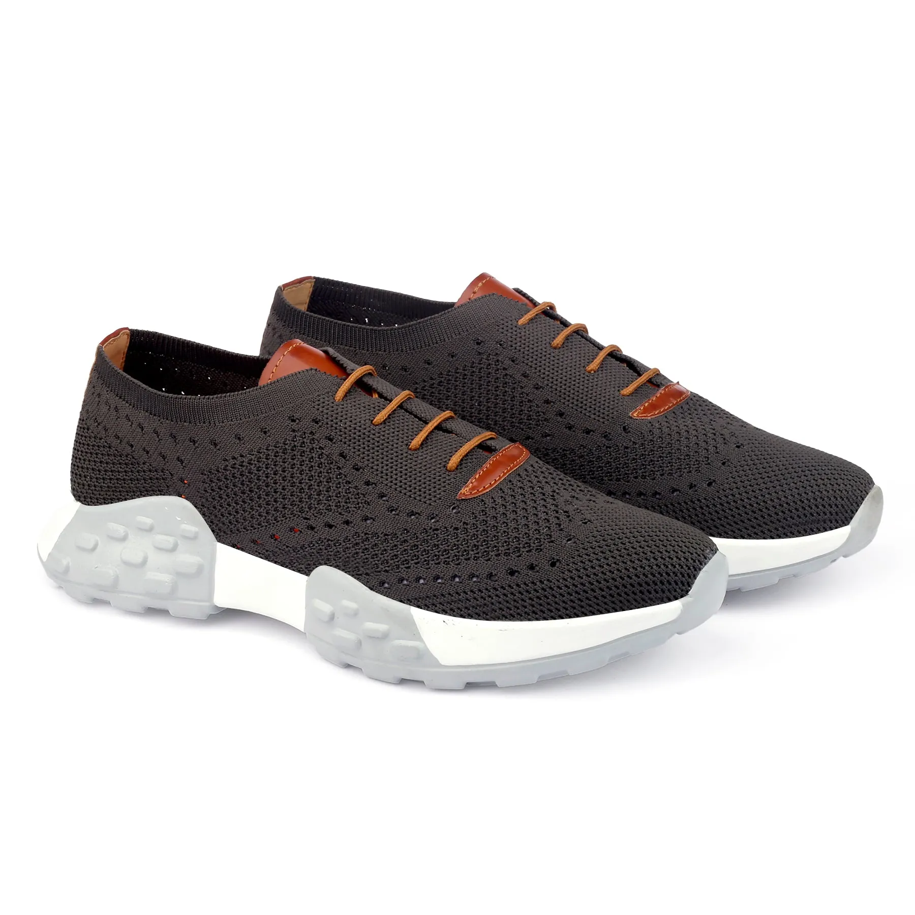 Men's Knitted Upper Casual Brogues Lace-up Running Shoes