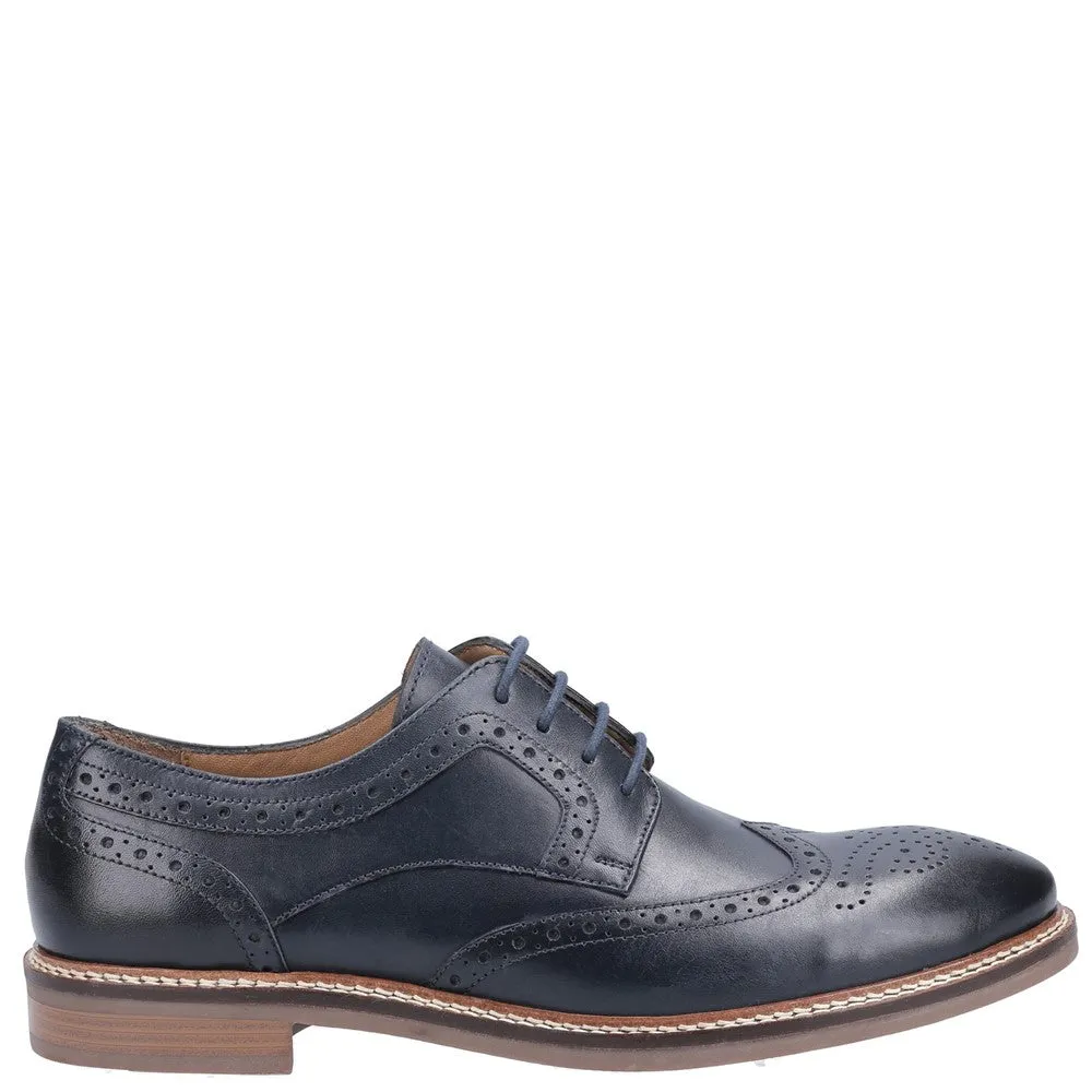 Navy Bryson Brogue Lace-Up Shoes