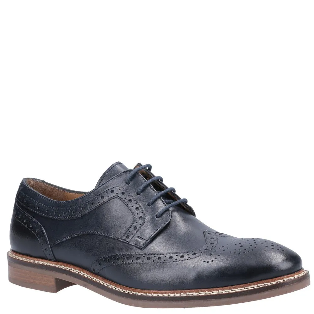 Navy Bryson Brogue Lace-Up Shoes