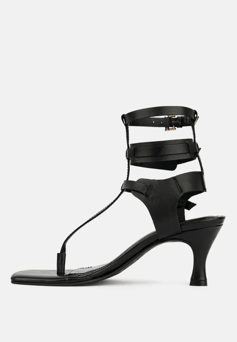 Nereid Kitten Heel Cut Out Gladiator Sandals By Ruw