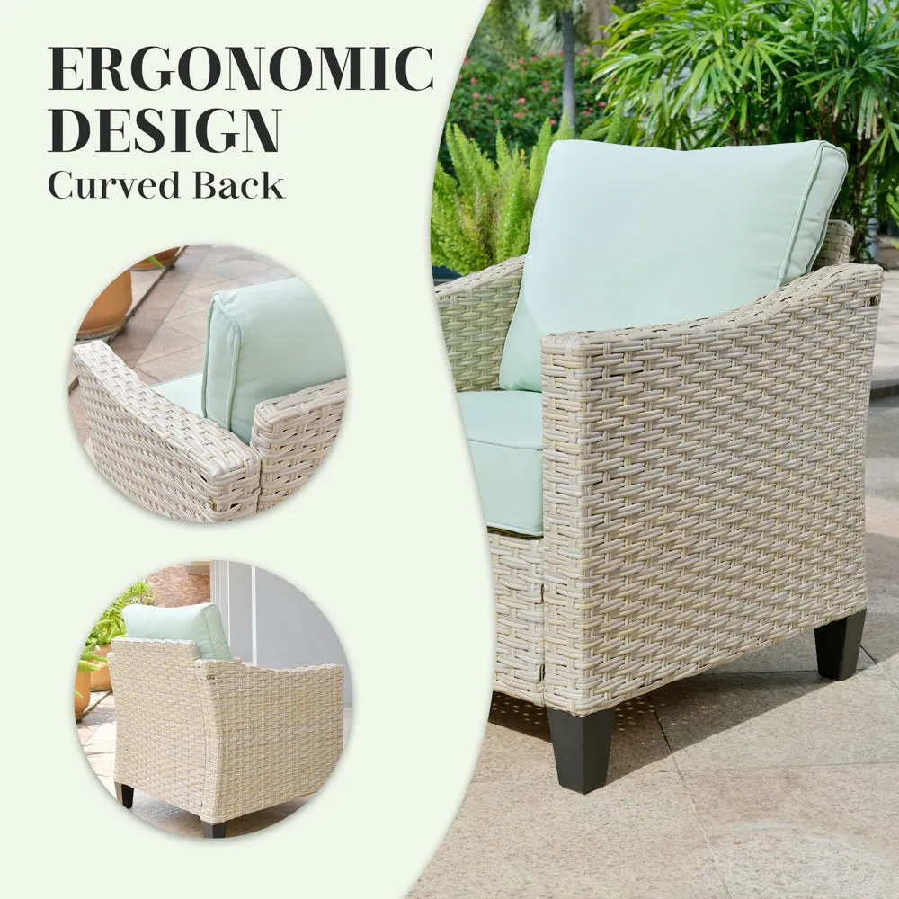 Ovios Athena Series Outdoor Patio Furniture Set 7-Piece with Cushions All Weather Wicker