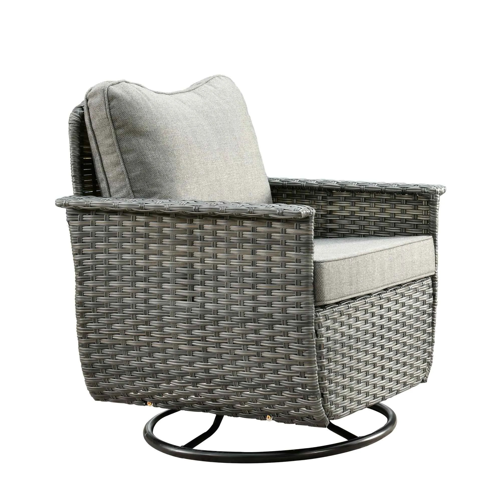 Ovios Rocking Chair Dark Grey Wicker Outdoor Table and Chairs matching Pet Sofa Series