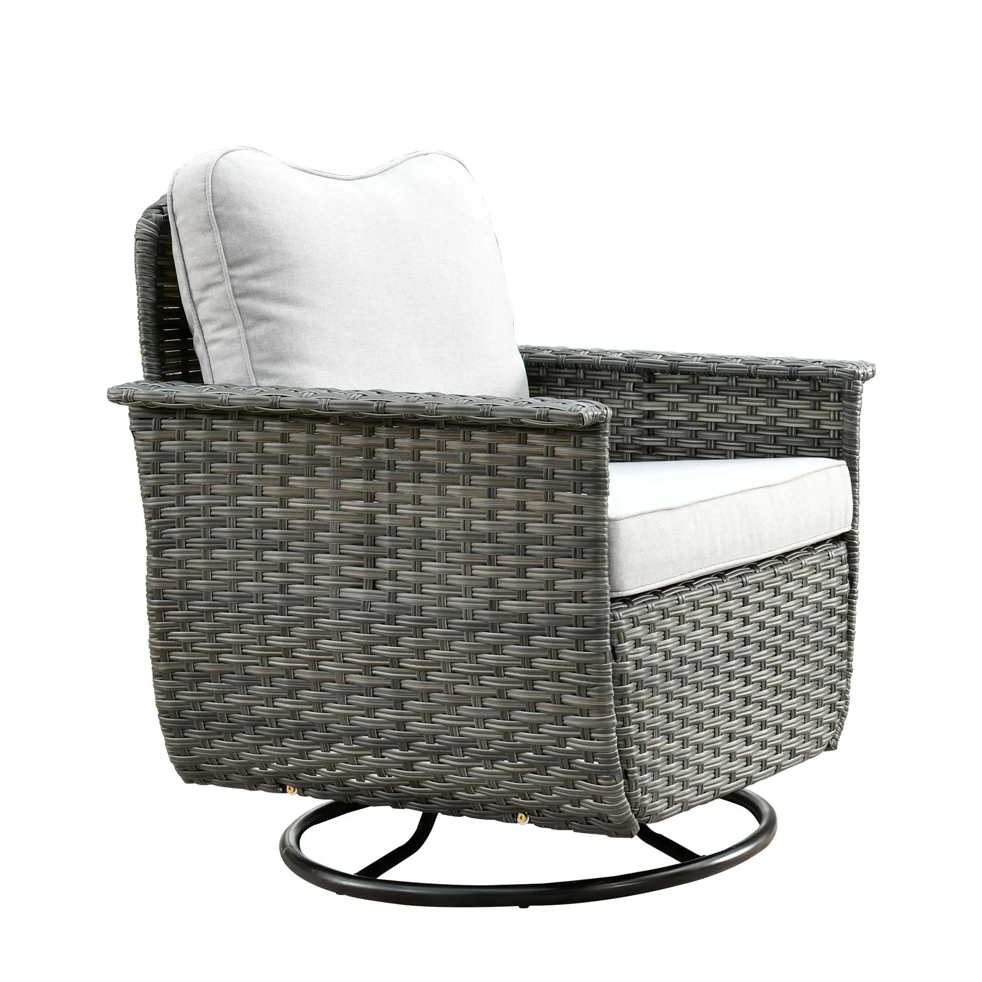 Ovios Rocking Chair Dark Grey Wicker Outdoor Table and Chairs matching Pet Sofa Series