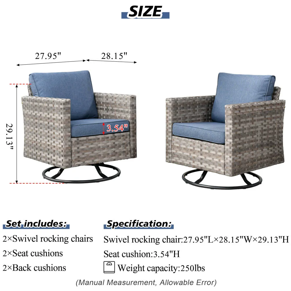 Ovios Rocking Chair Outdoor Table and Chairs matching BBR broad handrails series