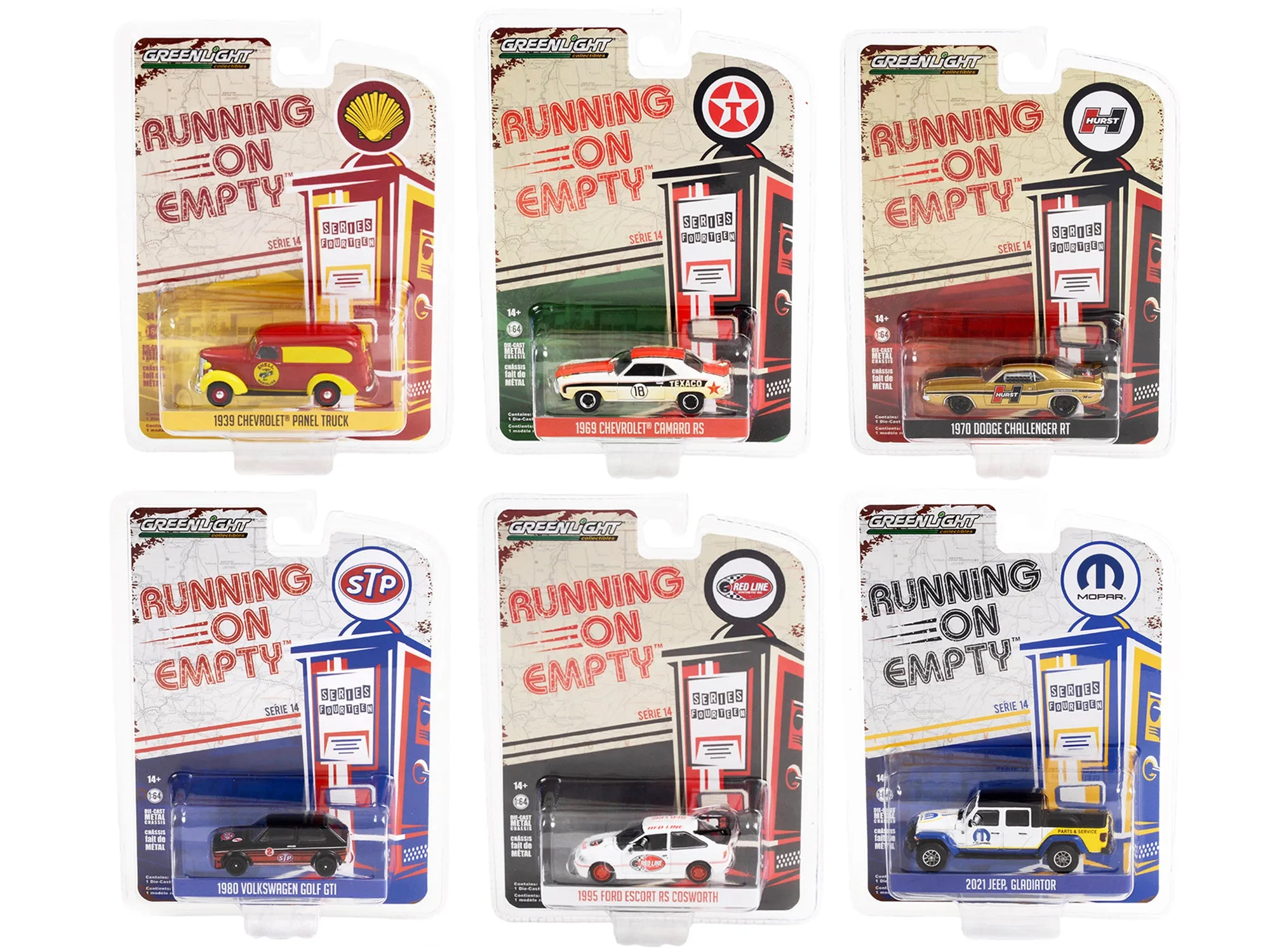 "Running on Empty" 6 piece Set Series 14 1/64 Diecast Model Cars by Greenlight