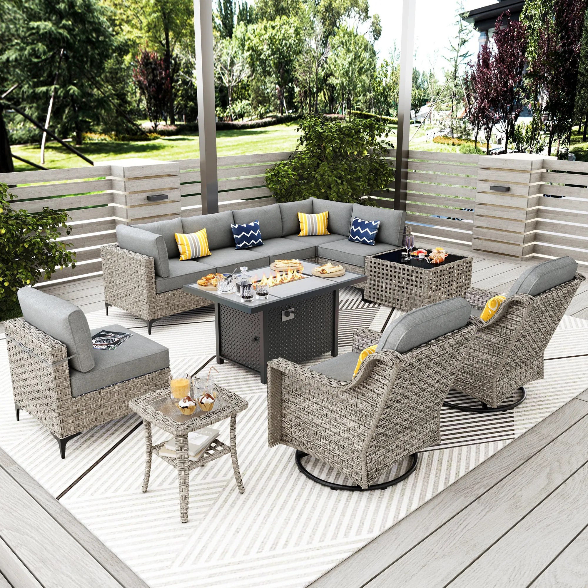 SKT Series - Sectional Outdoor Furniture Set 11-Piece