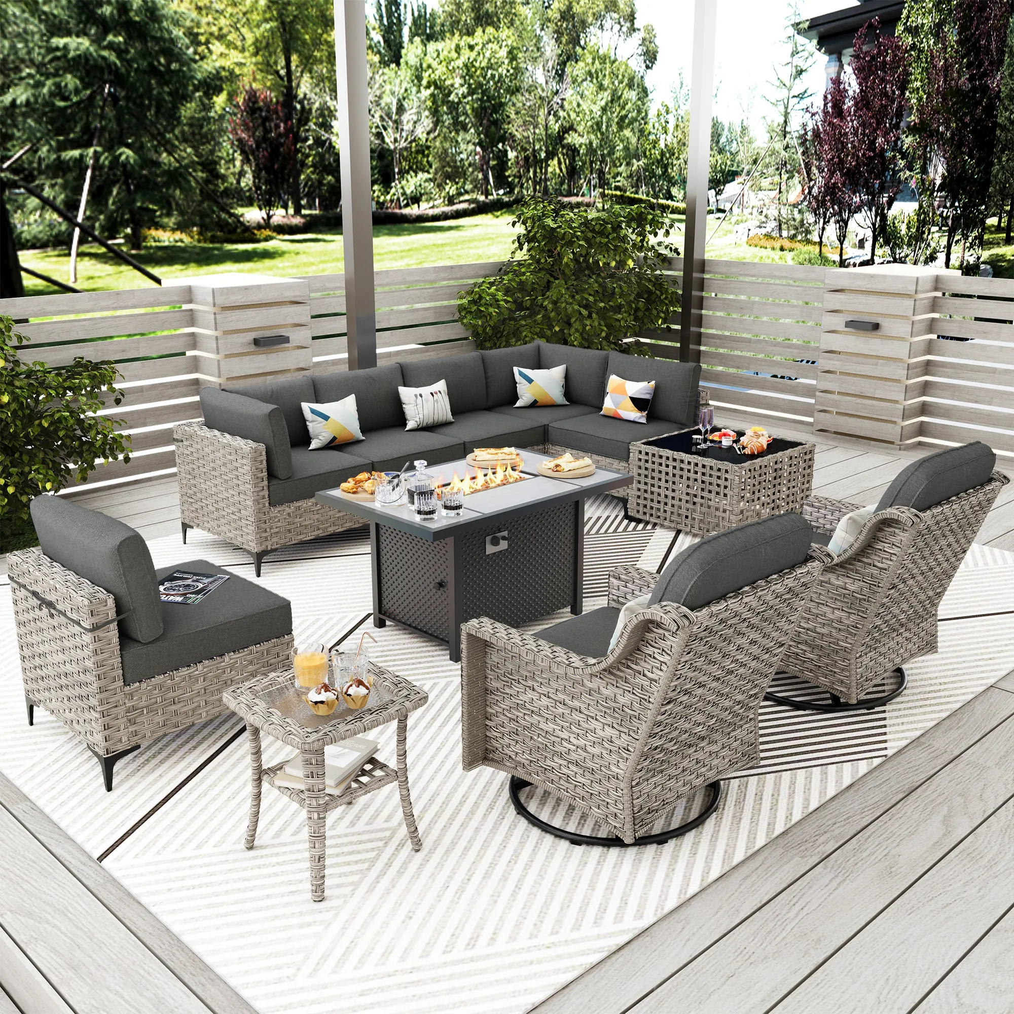 SKT Series - Sectional Outdoor Furniture Set 11-Piece