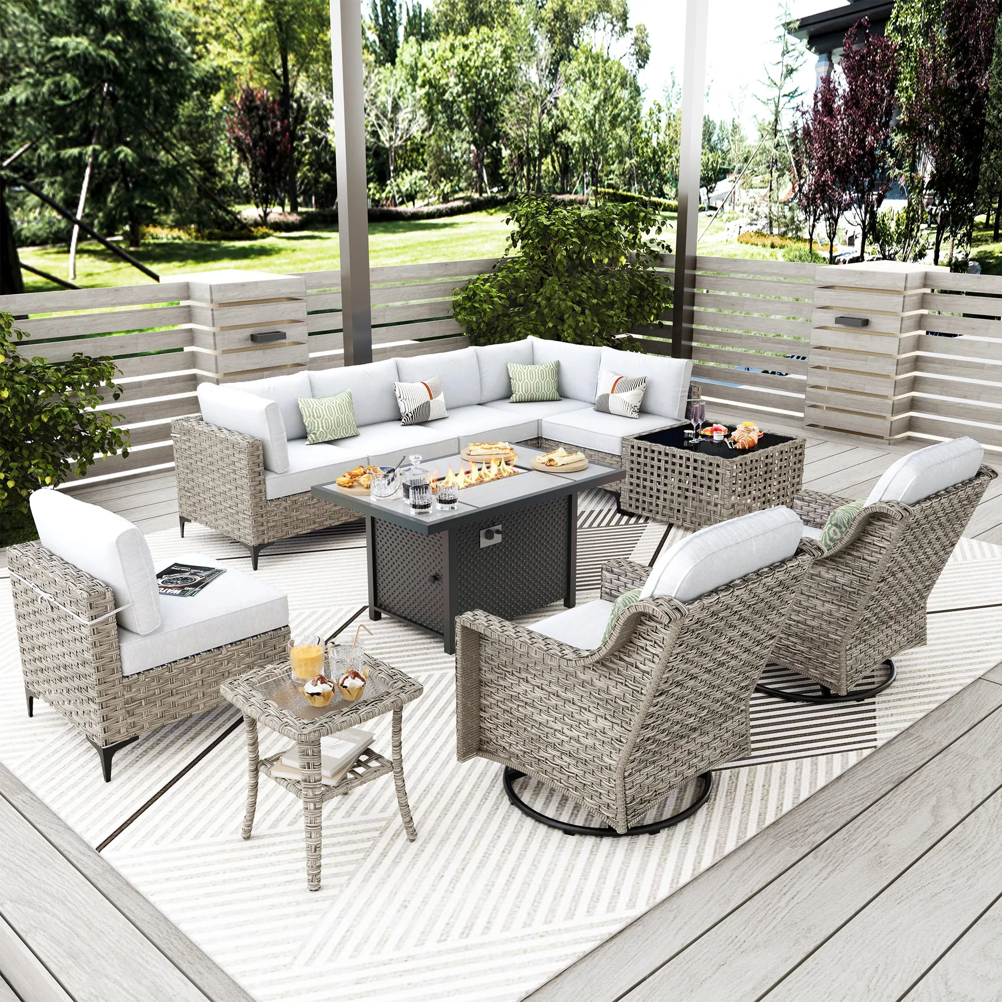 SKT Series - Sectional Outdoor Furniture Set 11-Piece