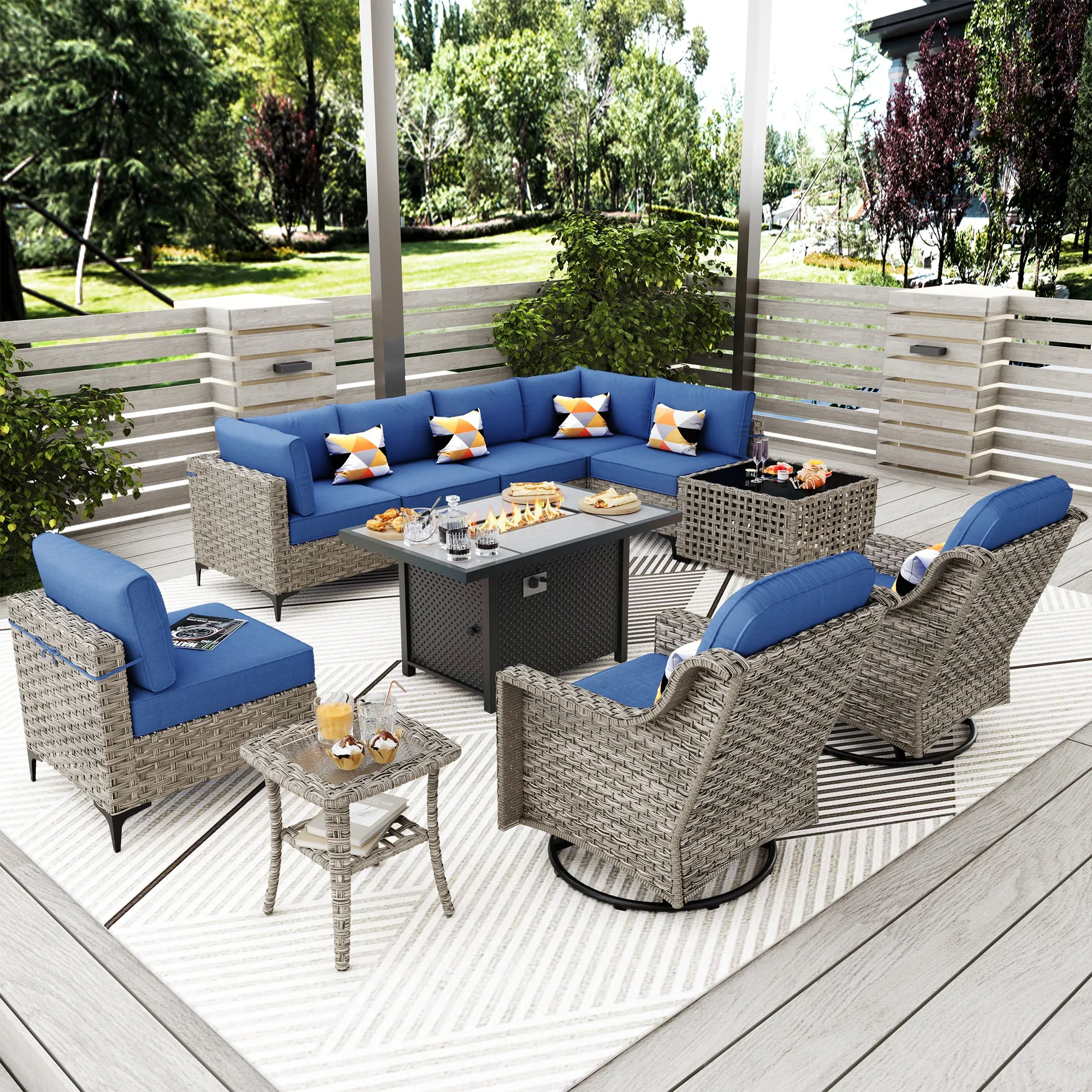 SKT Series - Sectional Outdoor Furniture Set 11-Piece