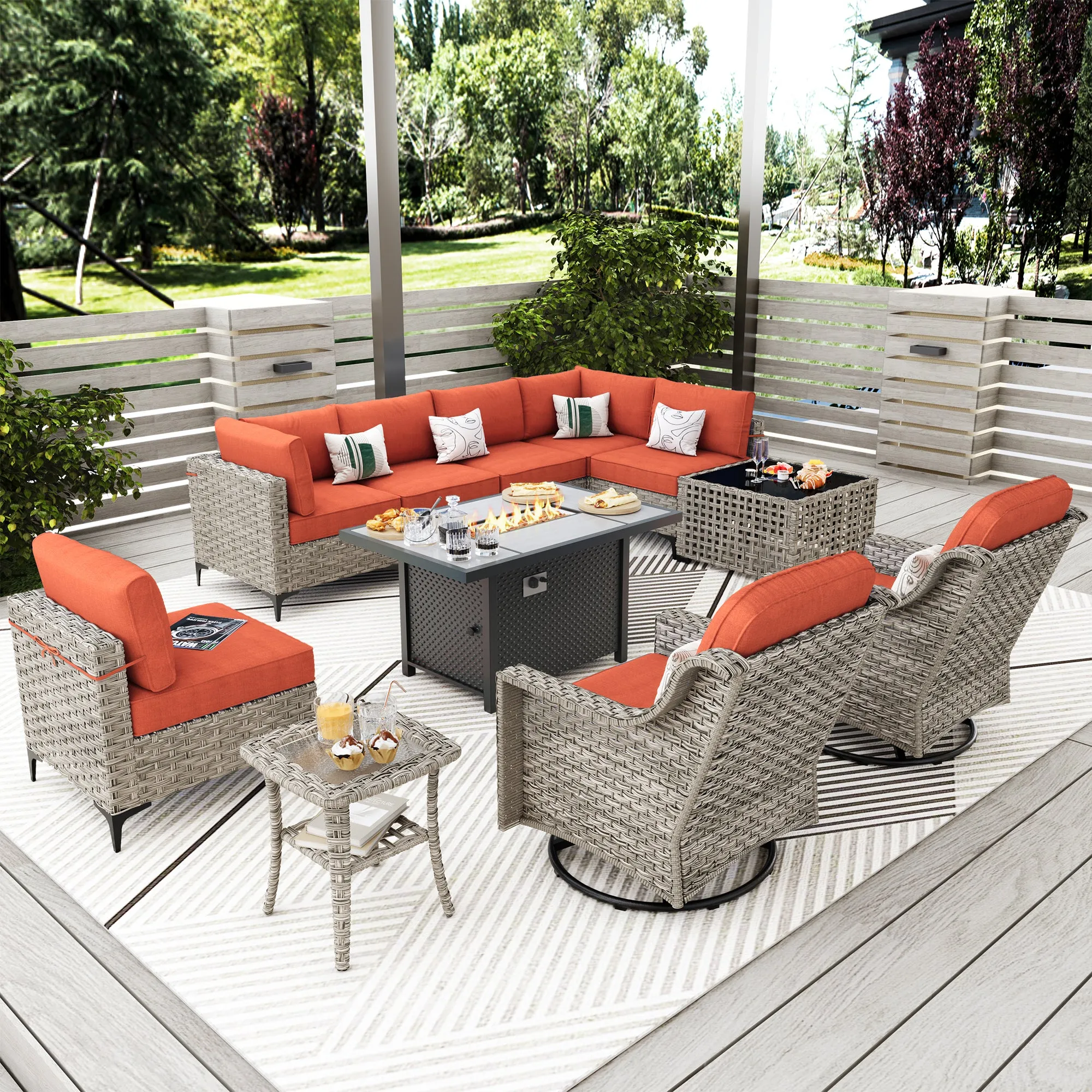 SKT Series - Sectional Outdoor Furniture Set 11-Piece