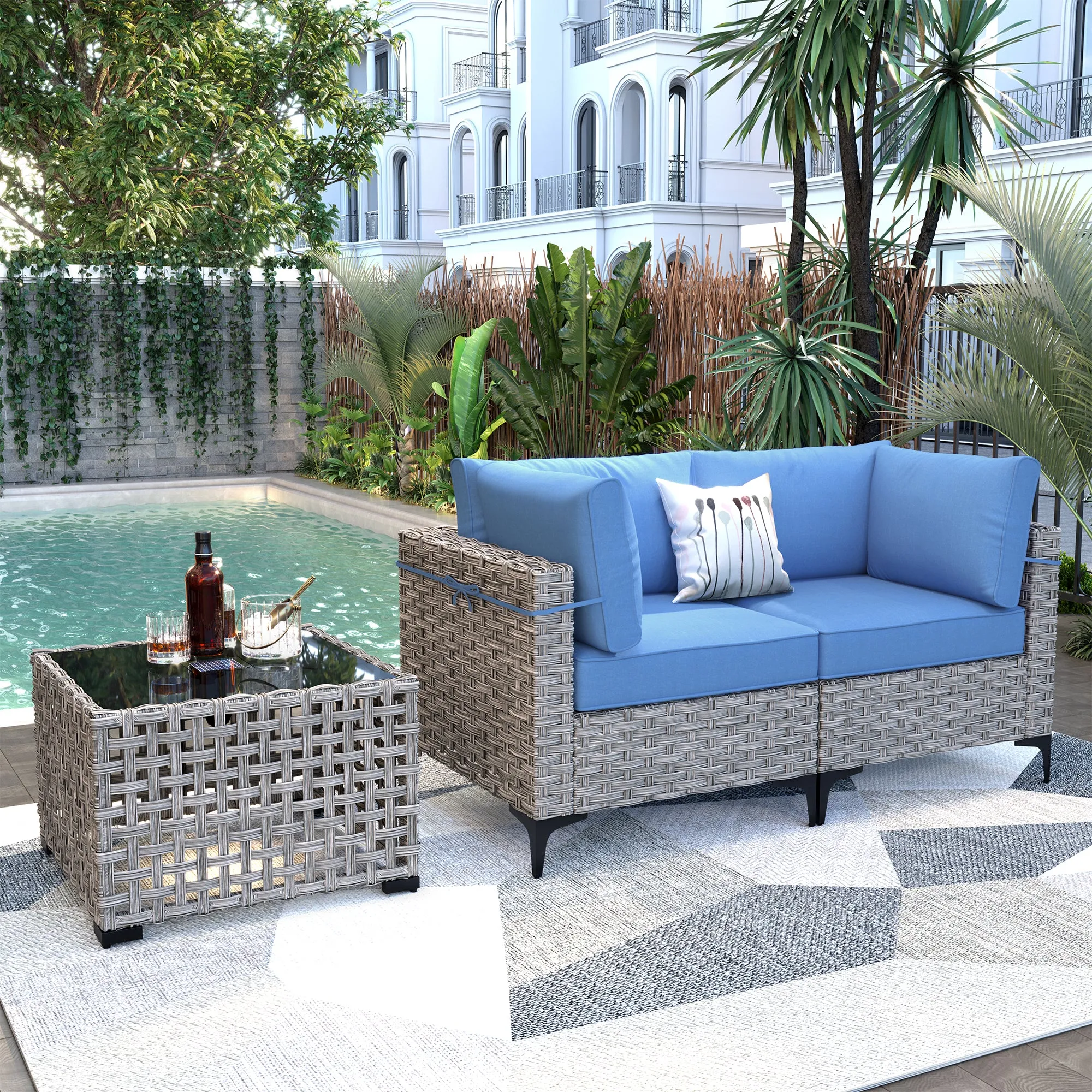 SKT Series - Sectional Outdoor Furniture Set 3-Piece