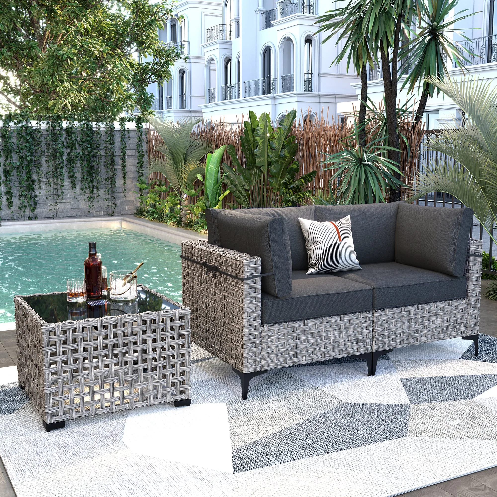 SKT Series - Sectional Outdoor Furniture Set 3-Piece