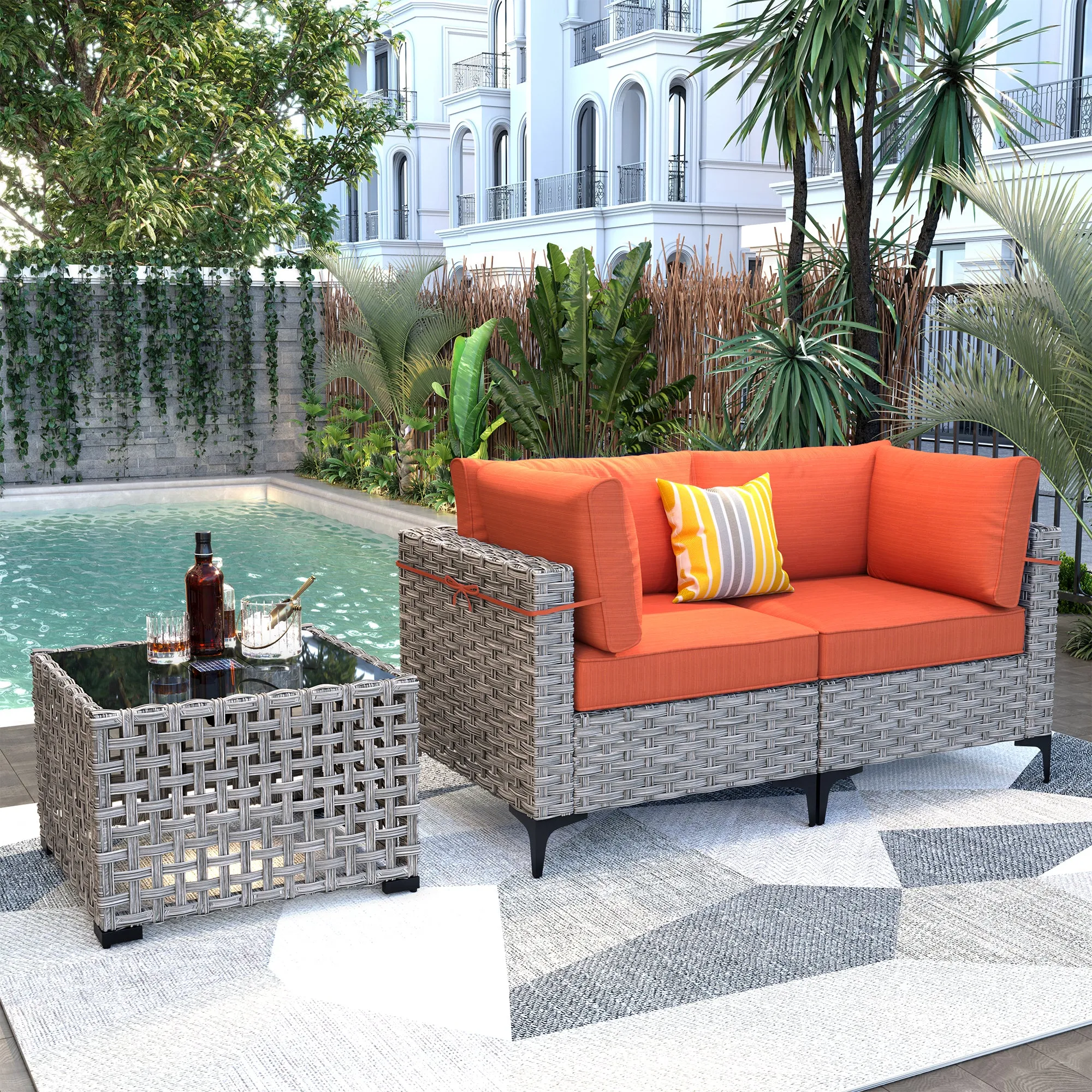 SKT Series - Sectional Outdoor Furniture Set 3-Piece