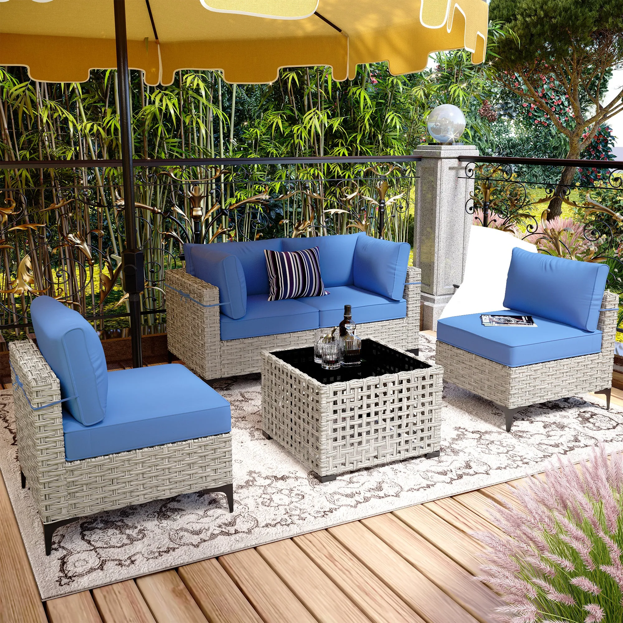 SKT Series - Sectional Outdoor Furniture Set 5-Piece