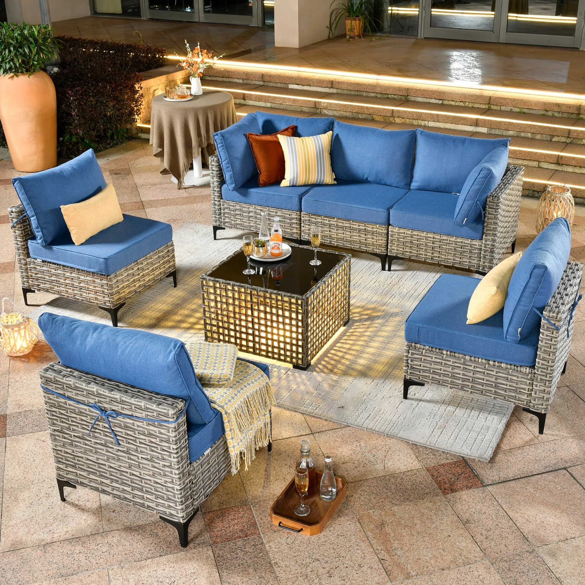 SKT Series - Sectional Outdoor Furniture Set 7-Piece