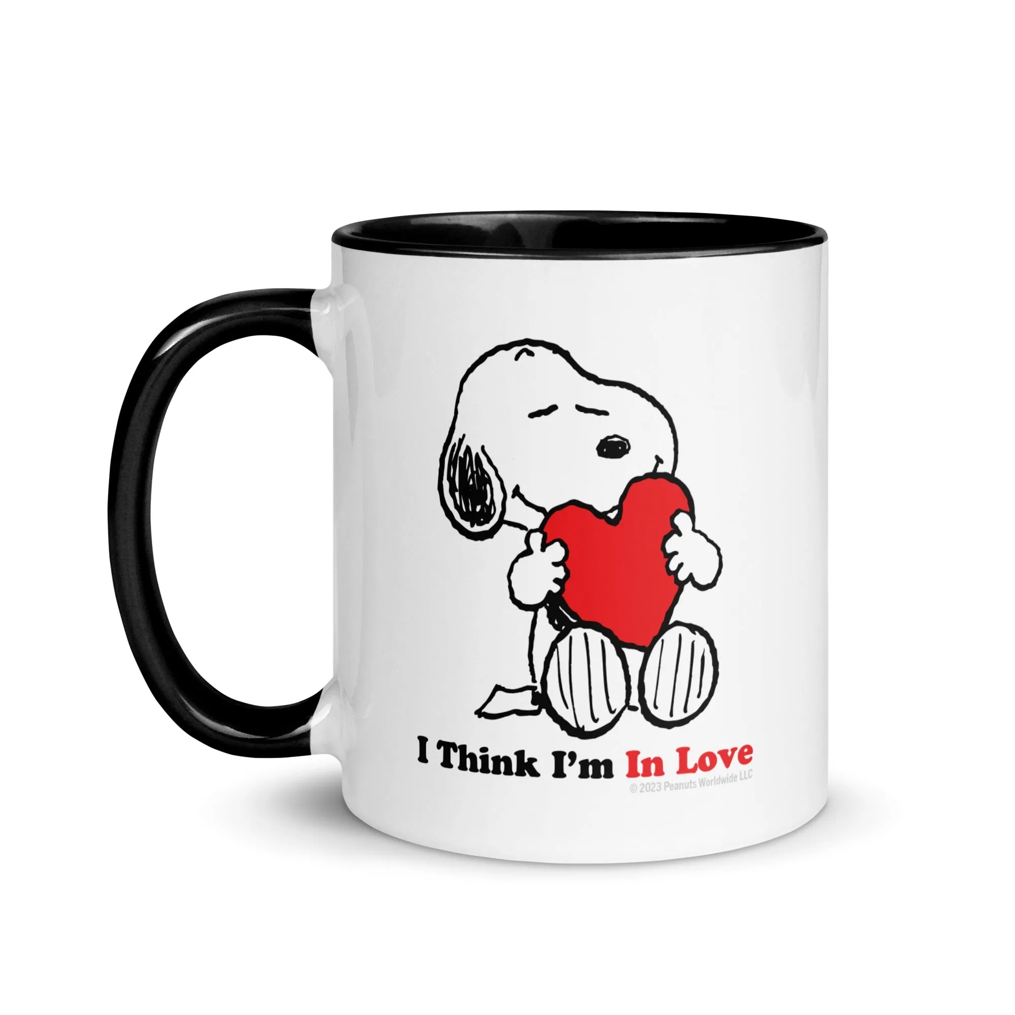 Snoopy I Think I'm In Love Personalized Two Tone Mug