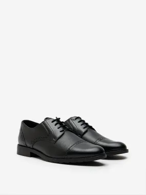 SOLEPLAY Black Perforated Lace-Up Brogue Shoes