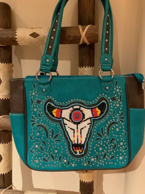 Southwest BEADED STEER HANDBAG