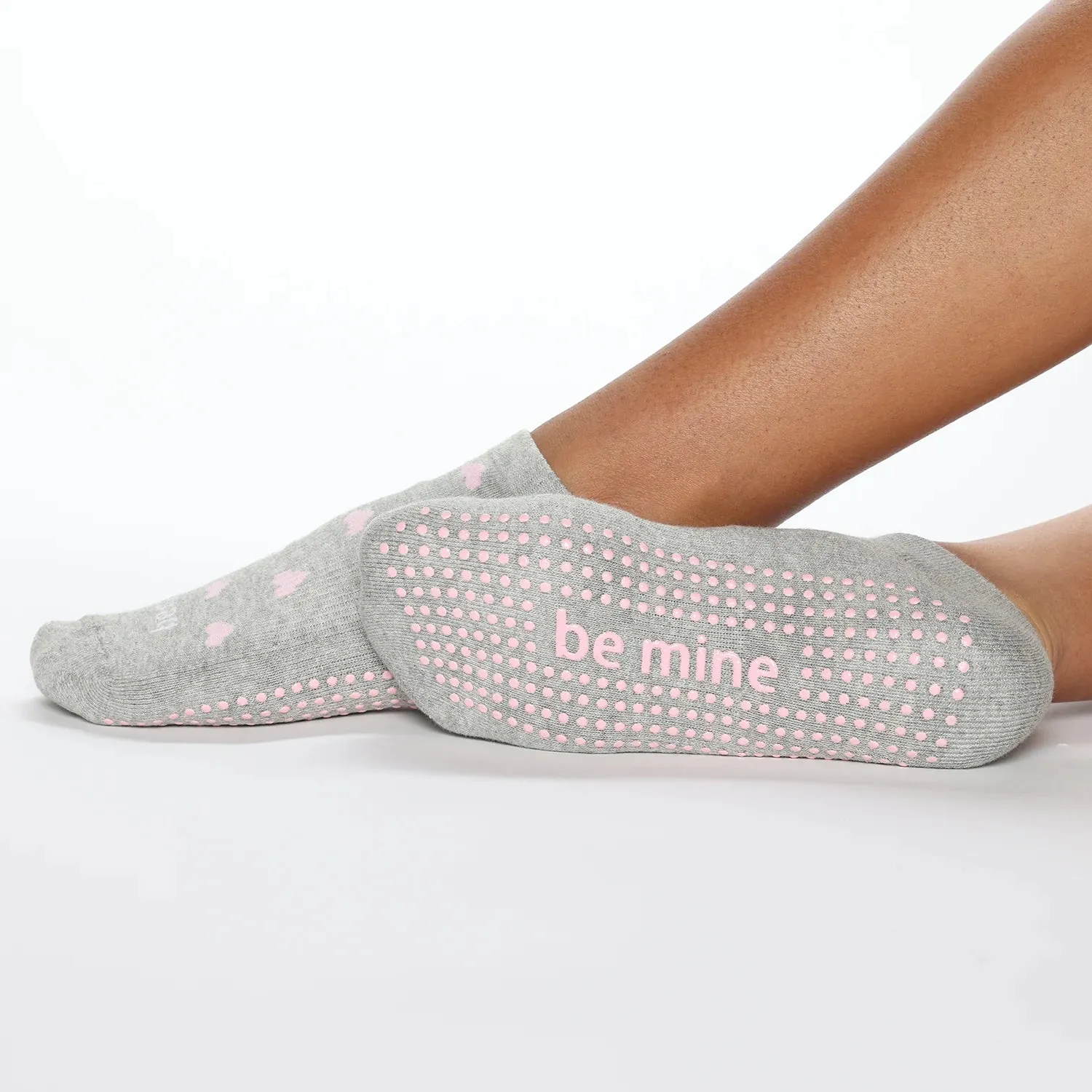 Sticky Be Socks Women's Be Mine Non Slip Grip Socks - Grey