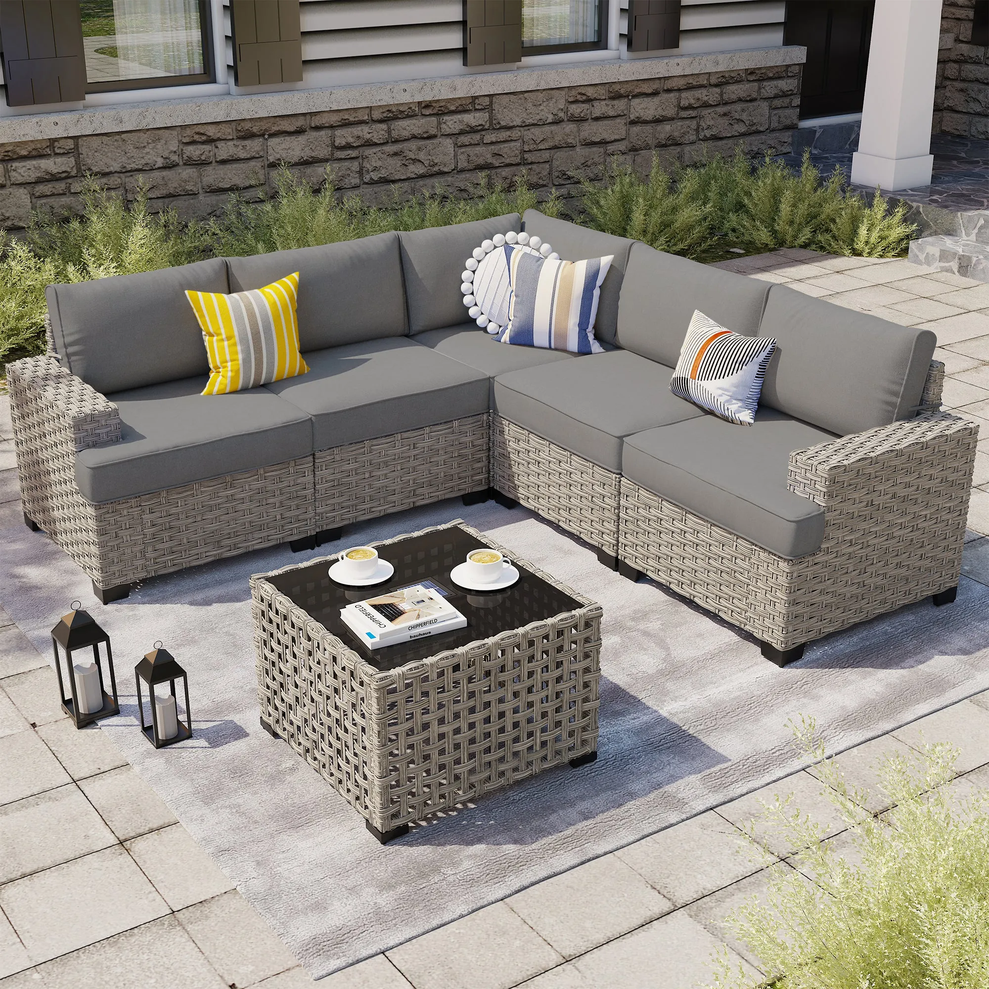 TBS Series - Sectional Patio Furniture Set 6-Piece