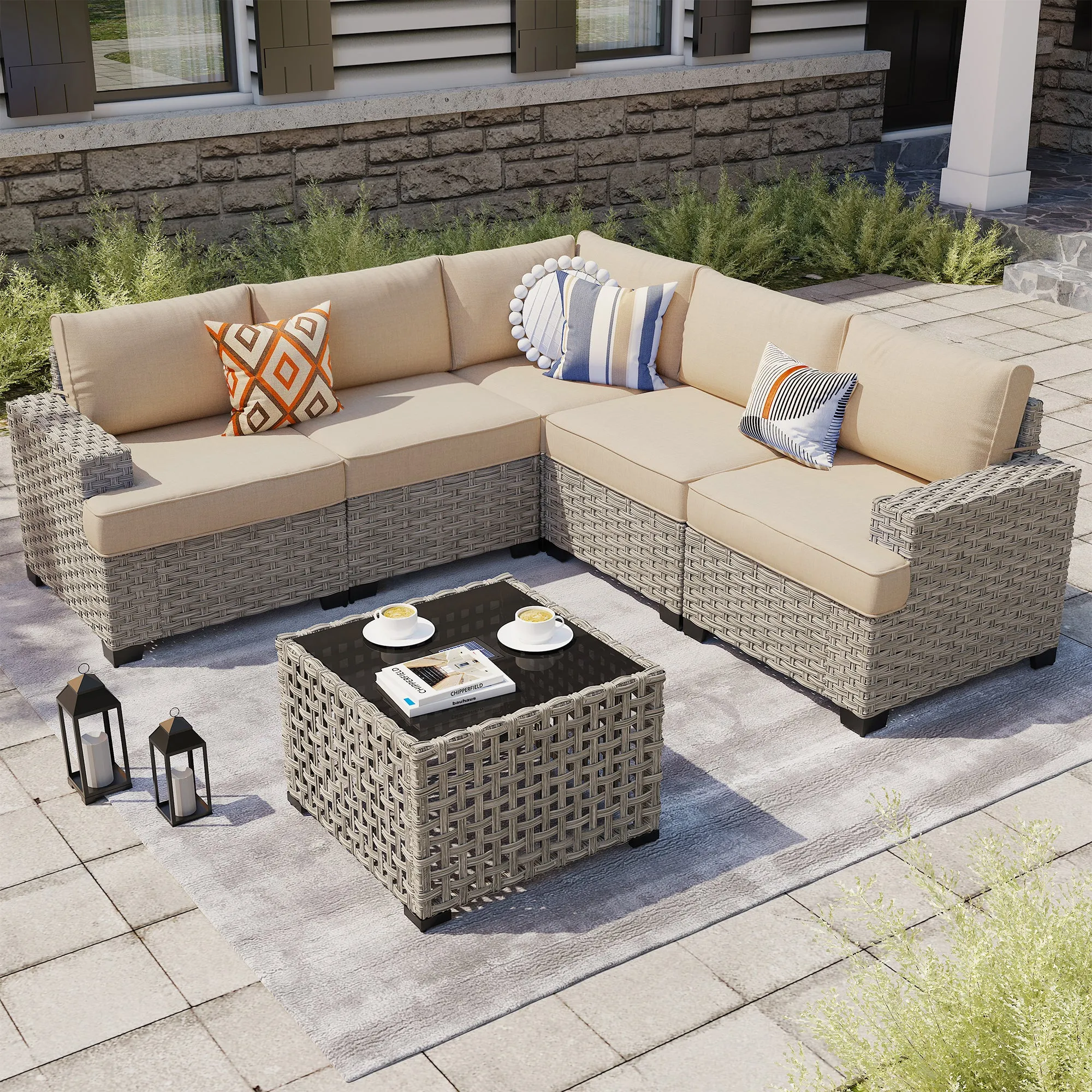 TBS Series - Sectional Patio Furniture Set 6-Piece