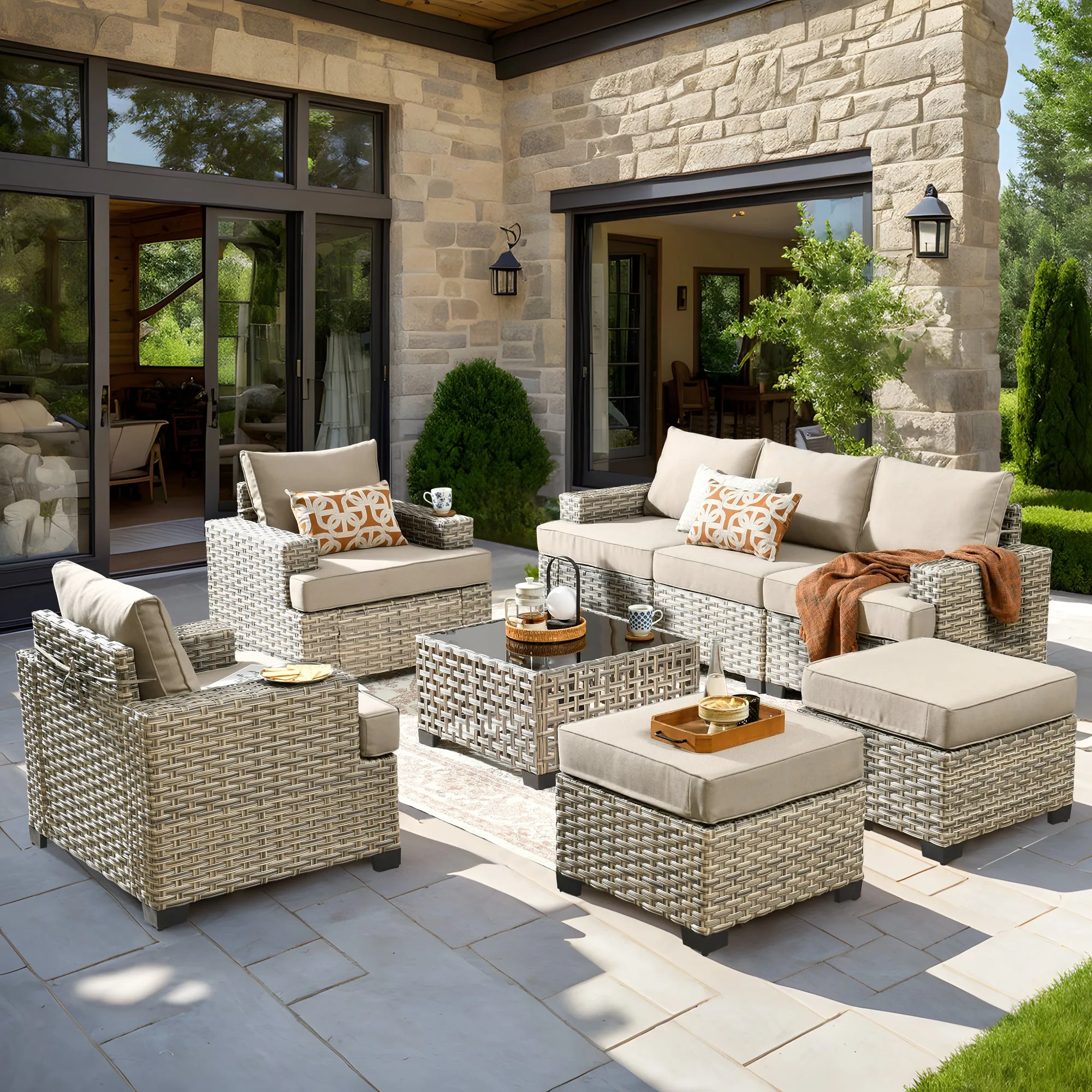 TBS Series - Sectional Patio Furniture Set 8-Piece