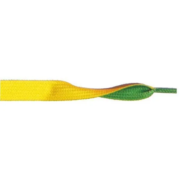 Wholesale Printed Flat 3/8 - Yellow/Green (12 Pair Pack) Shoelaces