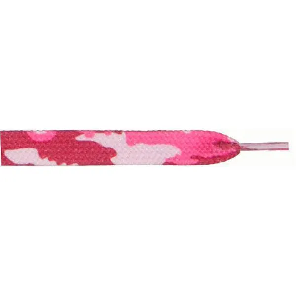 Wholesale Printed Flat 9/16 - Pink Camouflage (12 Pair Pack) Shoelaces