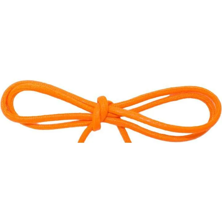 Wholesale Waxed Cotton Thin Round Dress Laces 1/8 - Fire Orange (12 Pair Pack) Shoelaces