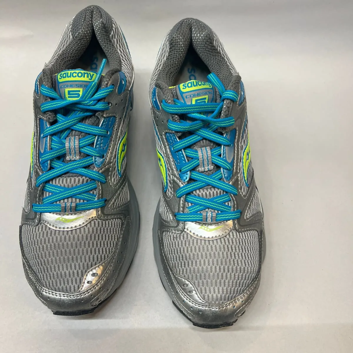 Women's Saucony •Cohesion 5• Running Shoe • Blue/Gray/Green Size 9M - Preowned